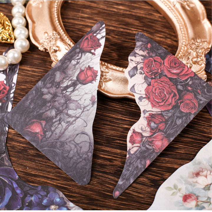 Forest Series Corner Notes scrapbook paper with vintage floral design