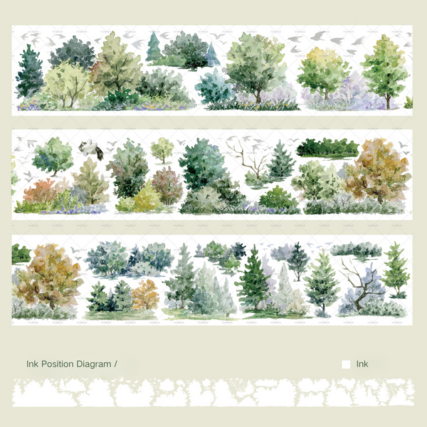 Forest Washi Tape Tiny Woodland Scenery Scenic Aesthetic