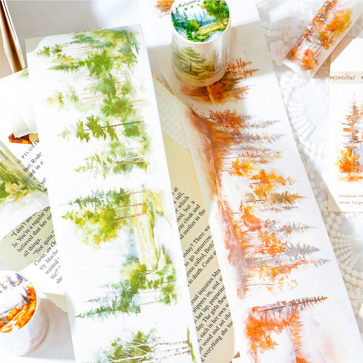Forest Washi Tape Wild Mountain Forest Watercolor Texture
