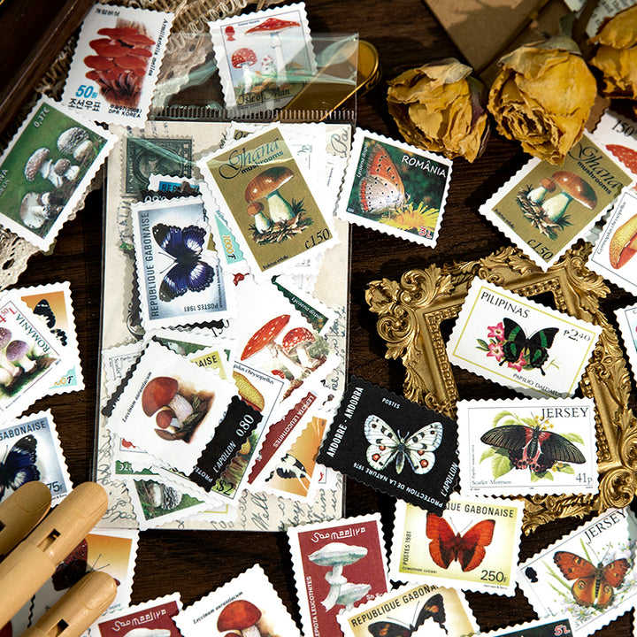Former Stamps and Paper Stickers Handwriting Elements Old Letters Scrapbook Kit