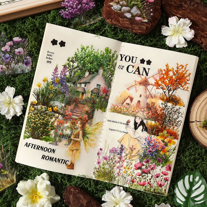 Four Seasons Floral Scenery Decorative Sticker Pack
