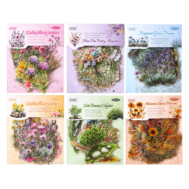 Four Seasons Floral Scenery Nature Inspired Stickers