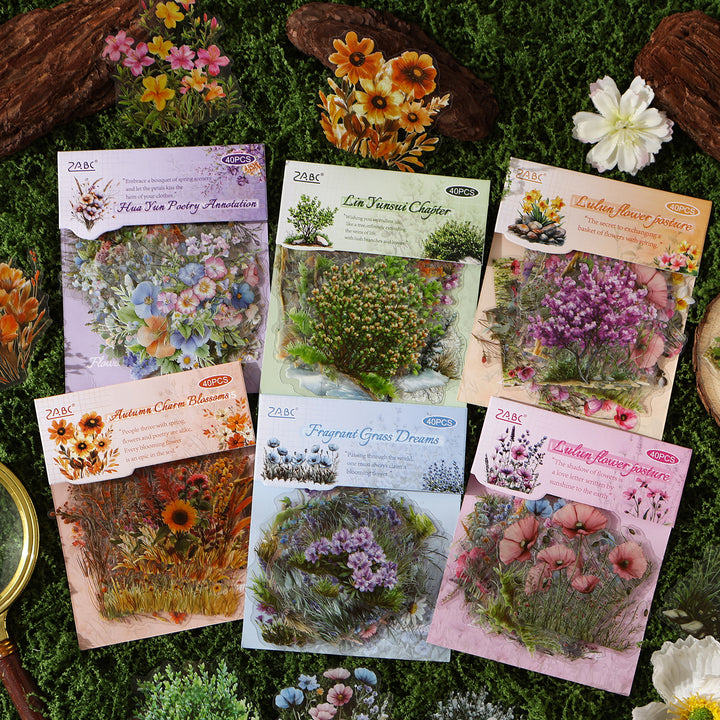 Four Seasons Floral Scenery Decorative Sticker Pack