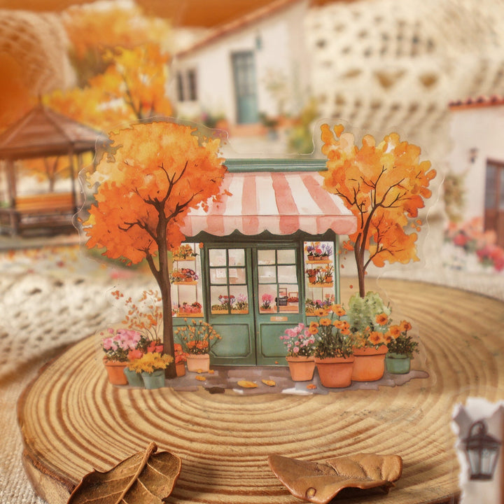 Four Seasons String Song PET Stickers Scene Theme for Visual Diary