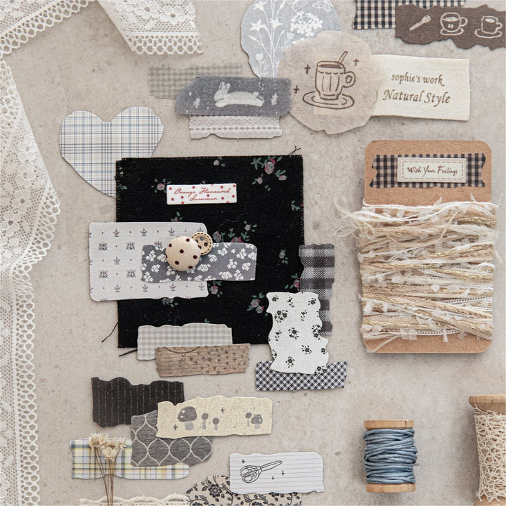 Fragmented Fabric Stickers Soft Texture Scrapbooking Supplies