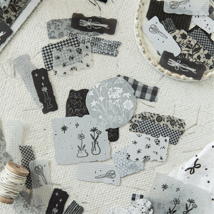 Fragmented Fabric Transfer Stickers Aged Textile Style