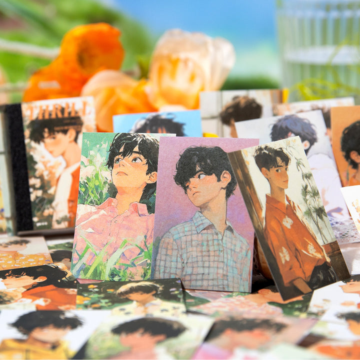 Fresh Manga Style Boy Girl Character Background Papers - Boy Character with Manga Elements