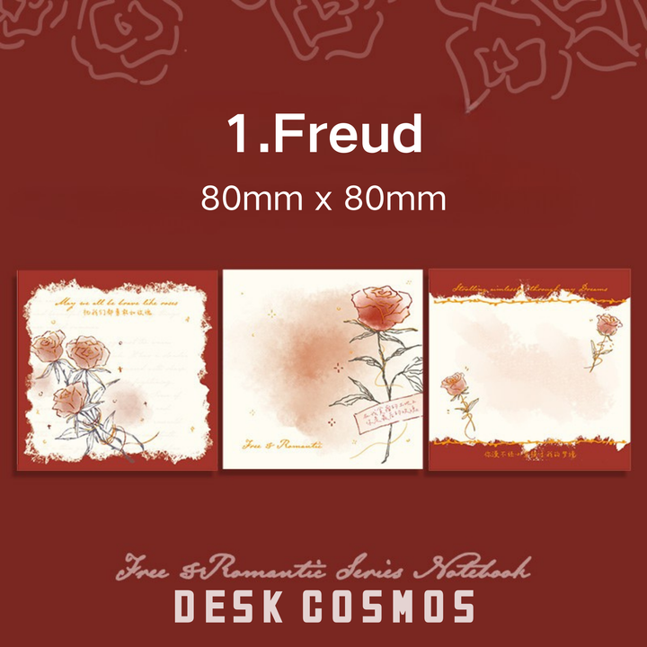 Full Gold Foil Freud Rose Memo Pads