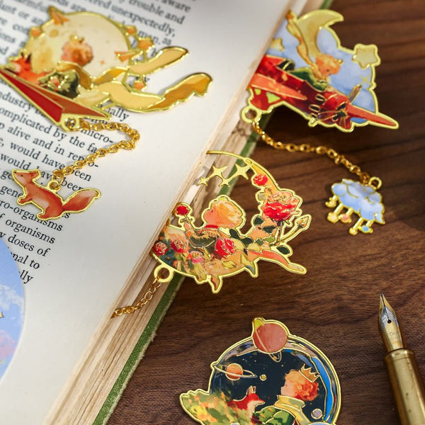 Galaxy Encounter Series Artistic Hollow Metal Bookmarks with Floral Details