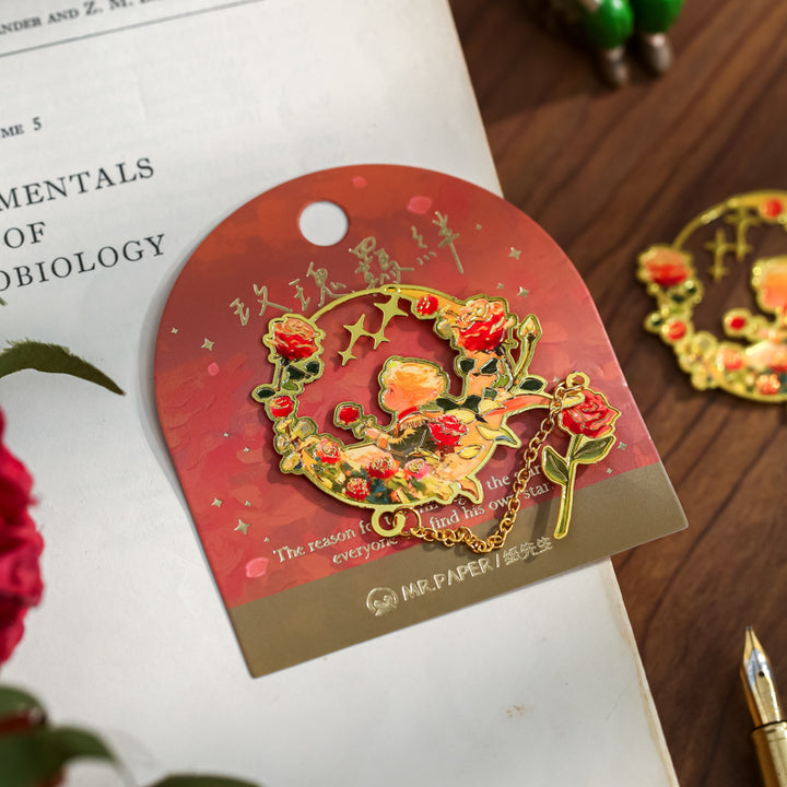 Galaxy Encounter Series Charming Floral Hollow Metal Bookmarks