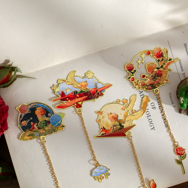 Galaxy Encounter Series Decorative Hollow Floral Metal Bookmarks