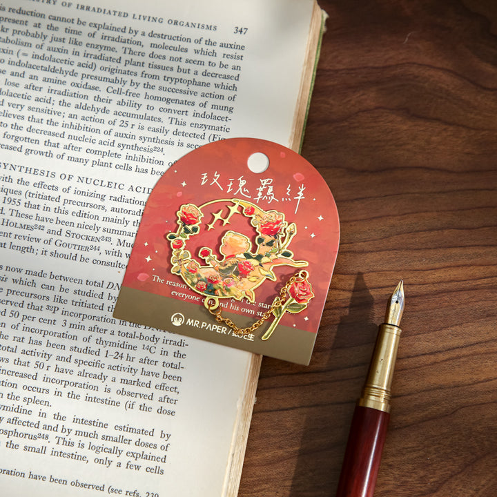 Galaxy Encounter Series Elegant Floral Design Hollow Metal Bookmarks