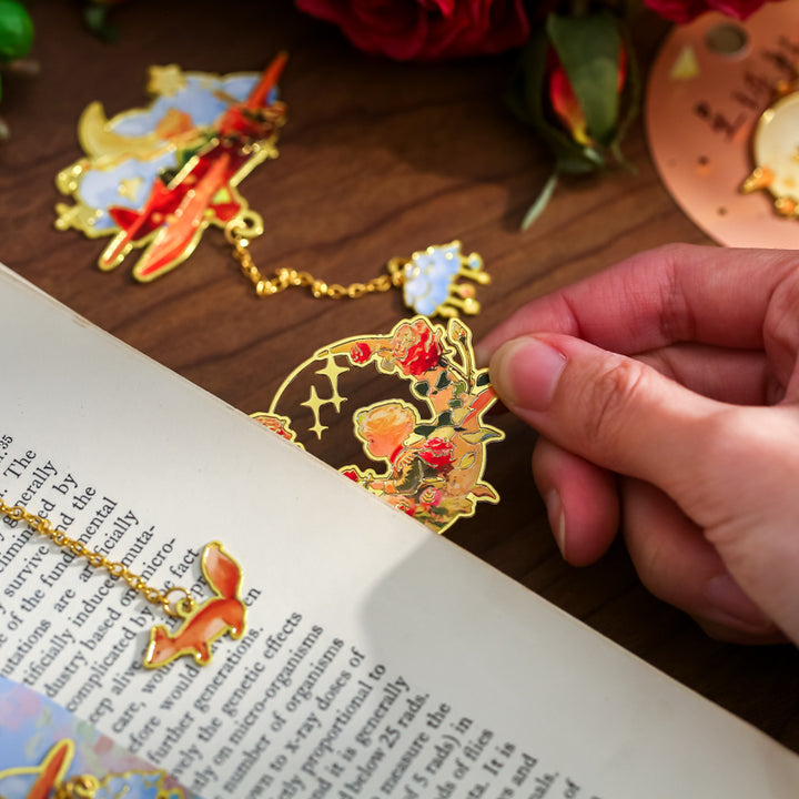Galaxy Encounter Series Hollow Metal Bookmarks with Elegant Floral Design for Art Projects