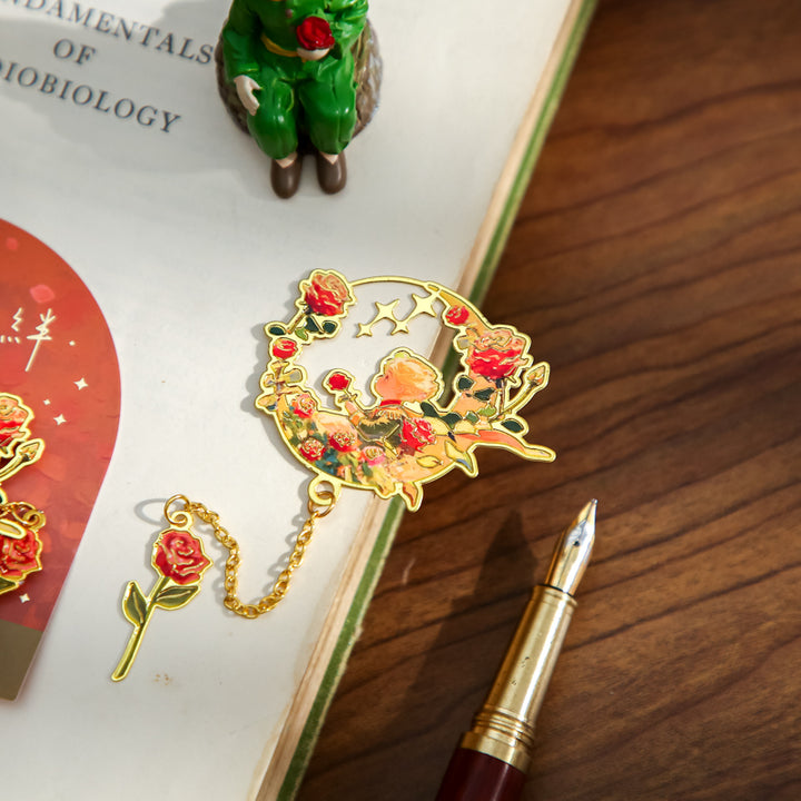 Galaxy Encounter Series Metal Bookmarks with Elegant Hollow Floral Style