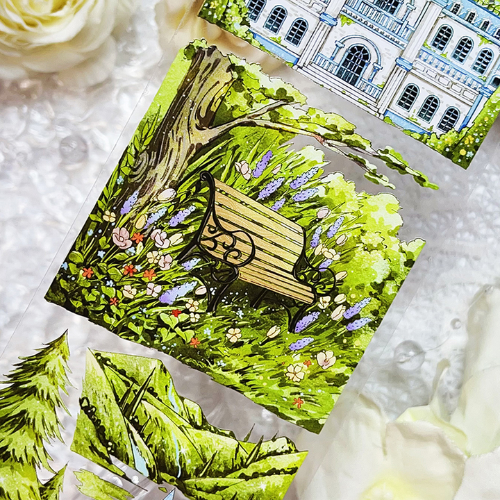 Garden Castle PET scenery tape for creative collage