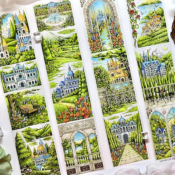 Garden Castle PET tape scenery theme for fantasy lovers