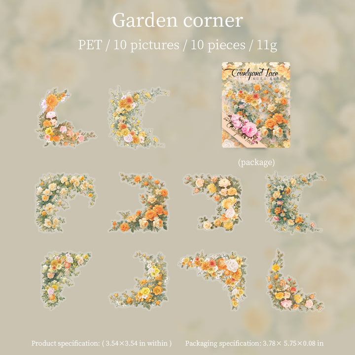 Garden Corner Floral Border PET Stickers