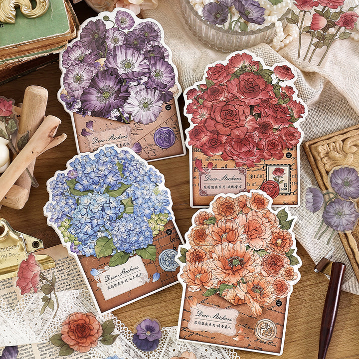 Garden Imagination Series Elegant Floral Stickers for Personalization
