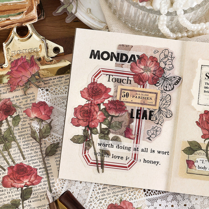Garden Imagination Series Fresh Flower Stickers for Art Journal