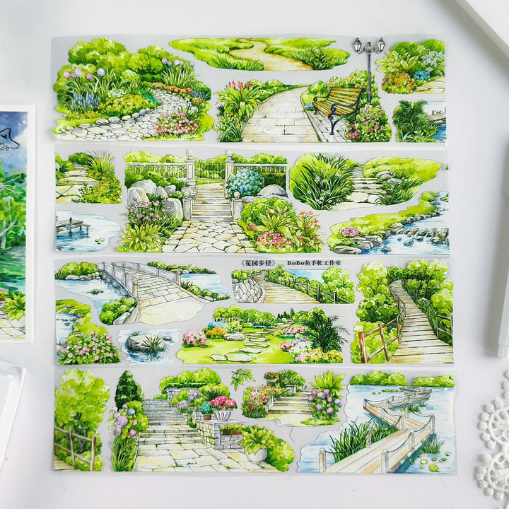 Garden Path PET Tape Flower Plant Journal Suitable For Personal Diary