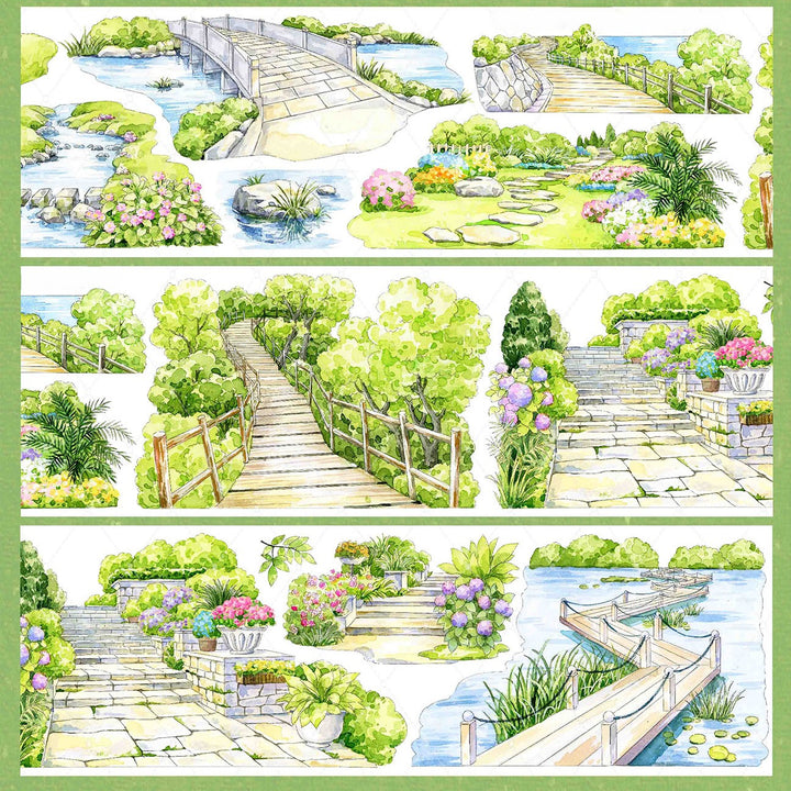 Garden Path PET Tape Flower Plant Scrapbook Suitable For Creative Craft
