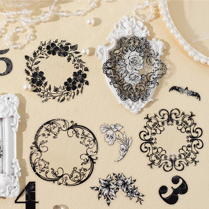 Garden of Flowers Lace Stickers Vintage Gothic Flower Collage