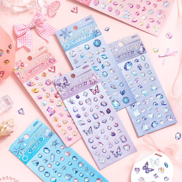 Gem Box Series 3D Stickers Transparent Epoxy Stickers Ocean Stars