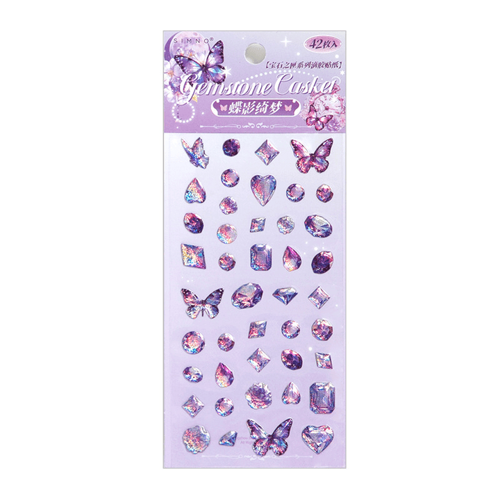 Gem Box Series 3D Stickers Vibrant 3D Crystals Star Design