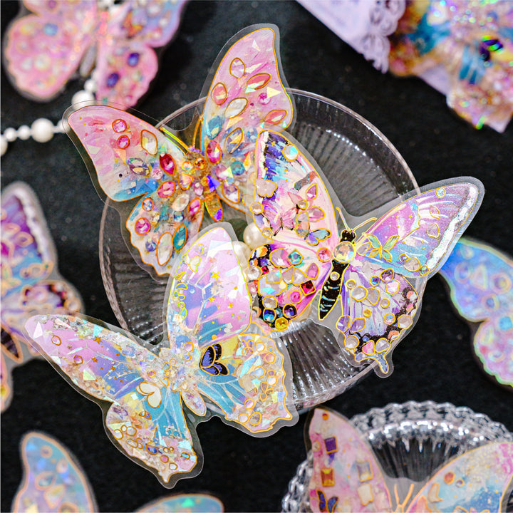 Gem Butterfly Series PET Laser Stickers