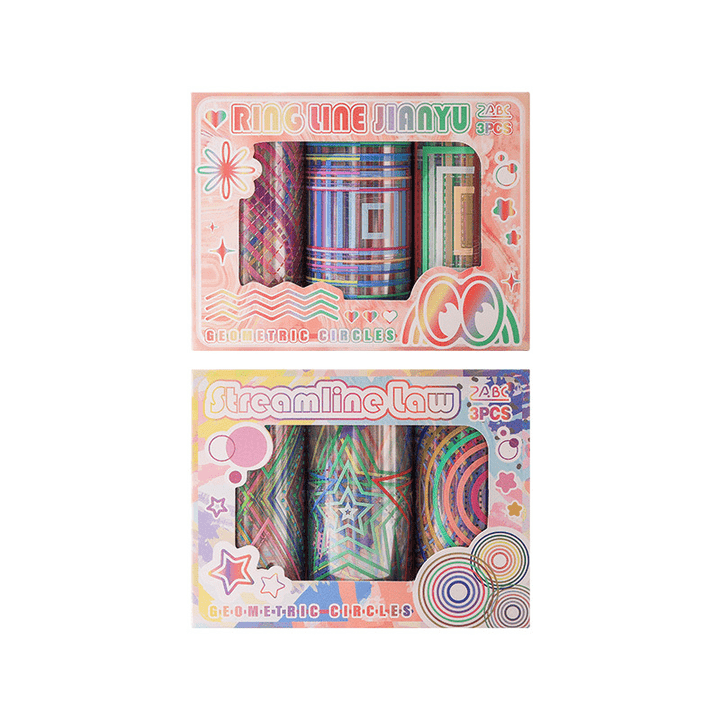 Geometric Circle Language Planner Tape Cute Style