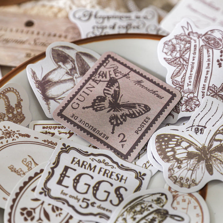 Ghana Imprint Series Retro Stamps Stickers for DIY Decoration