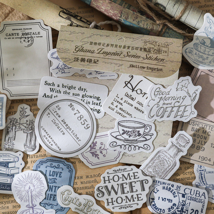 Ghana Imprint Series Retro Stamps Stickers for Scrapbook