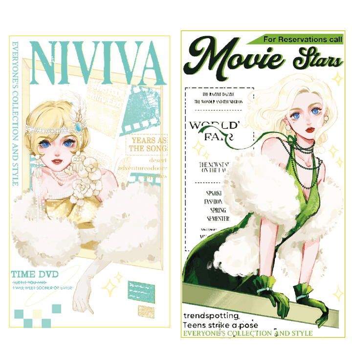 Glamorous Lady PET Tape Retro Style Durable Material