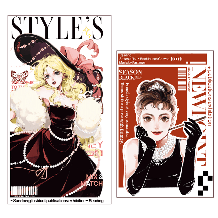 Glamorous Lady PET Tape Retro Style Unique Patterns