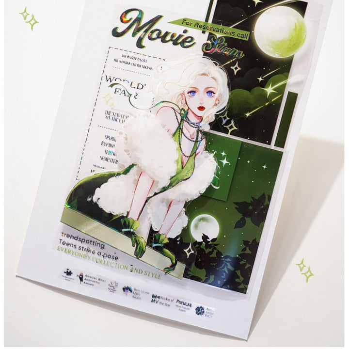 Glamorous Lady Retro Style PET Tape Suitable for Diary Creation