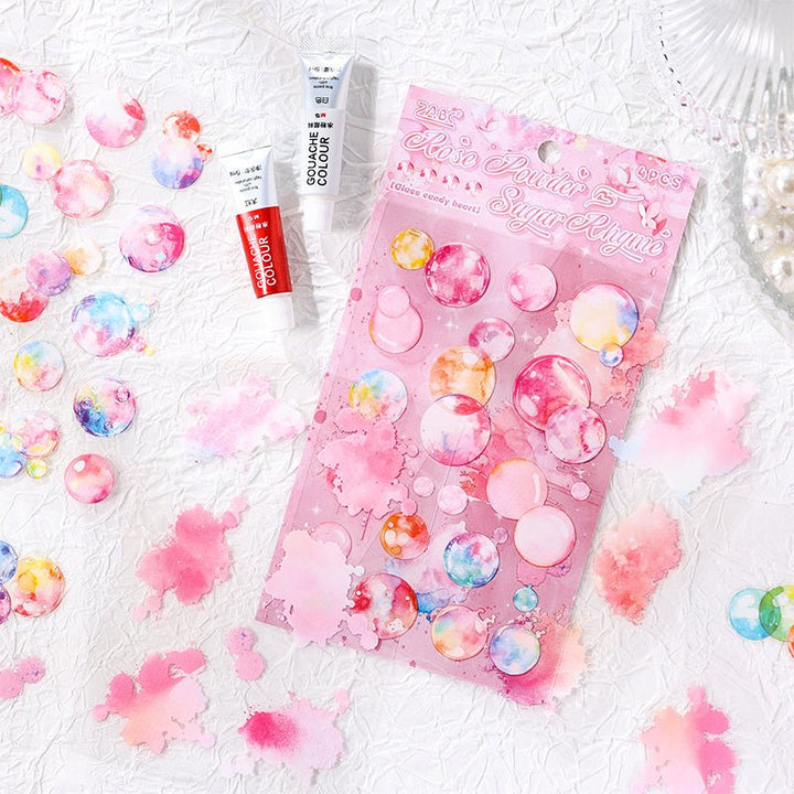 Glazed Sugar Heart Creative Fantasy PET Stickers