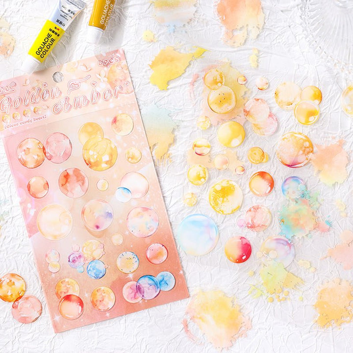 Glazed Sugar Heart Scrapbooking Bubble Fantasy Stickers