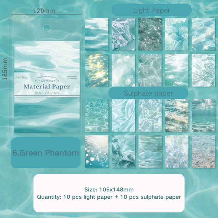 Glistening Waves Green Phantom Mystical Water Paper