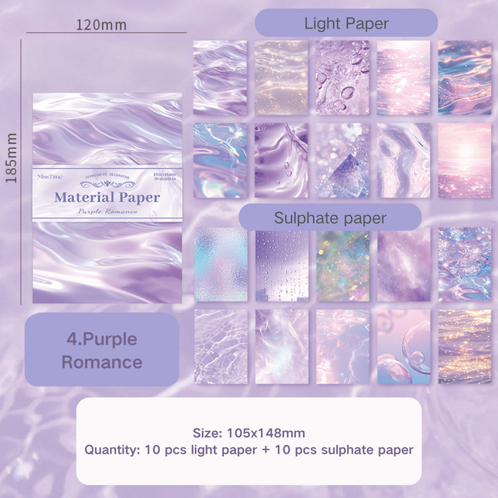 Glistening Waves Purple Romance Dreamy Ocean Paper