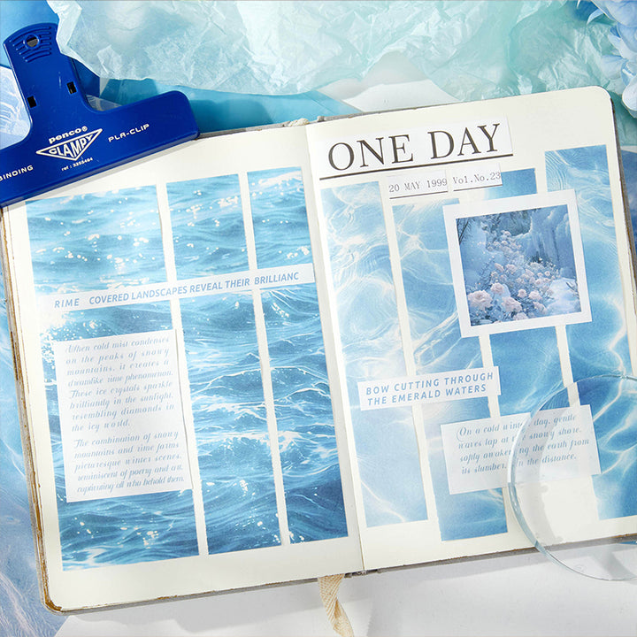 Glistening Waves Scrapbook Background Paper Set