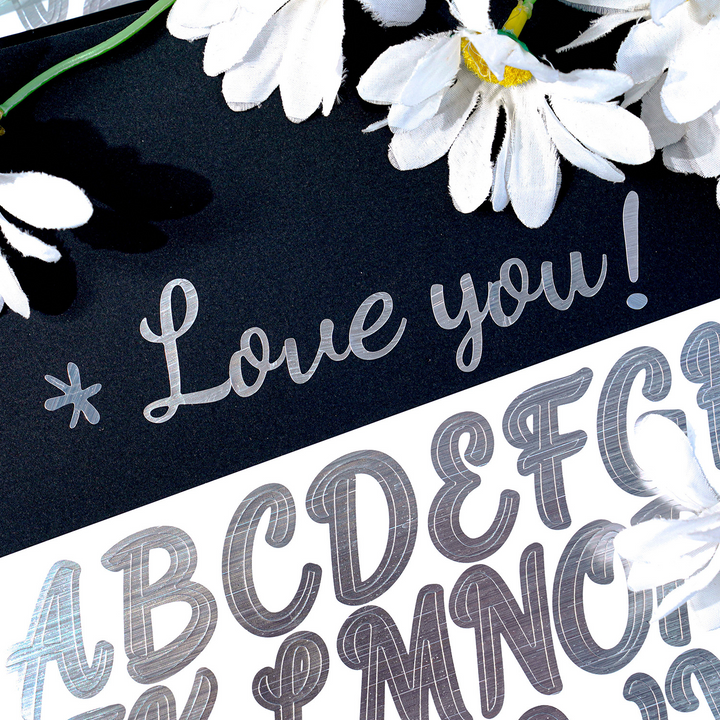 Gold Foil Alphabets Transfer Stickers DIY Text and Numbers Stickers Detail
