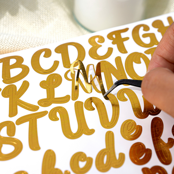 Gold Foil Alphabets Transfer Stickers DIY Text and Numbers for Card Making