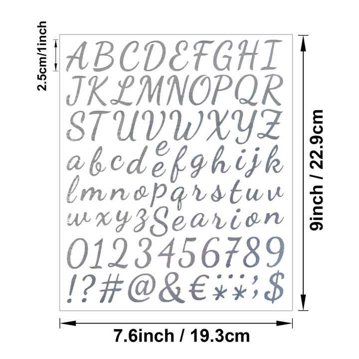 Gold Foil Alphabets Transfer Stickers DIY Text and Numbers for DIY Crafts