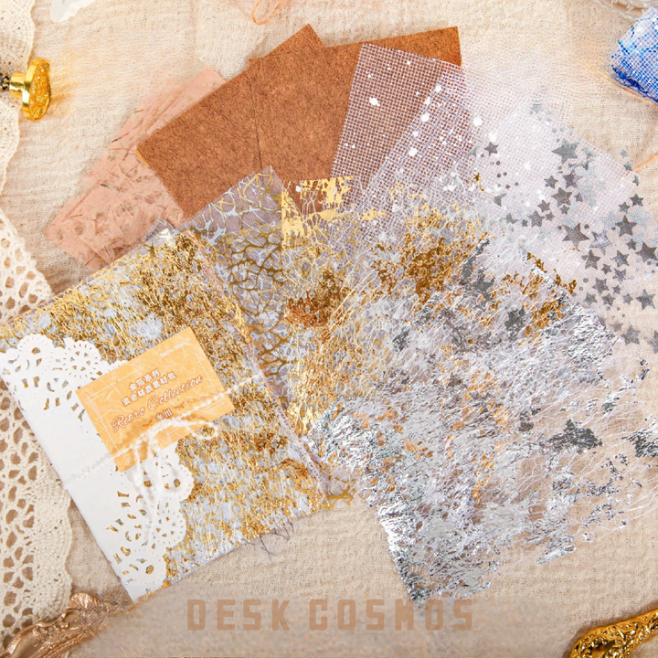 Gold Foil Series Decorative Paper Mesh Lace Abstract Design