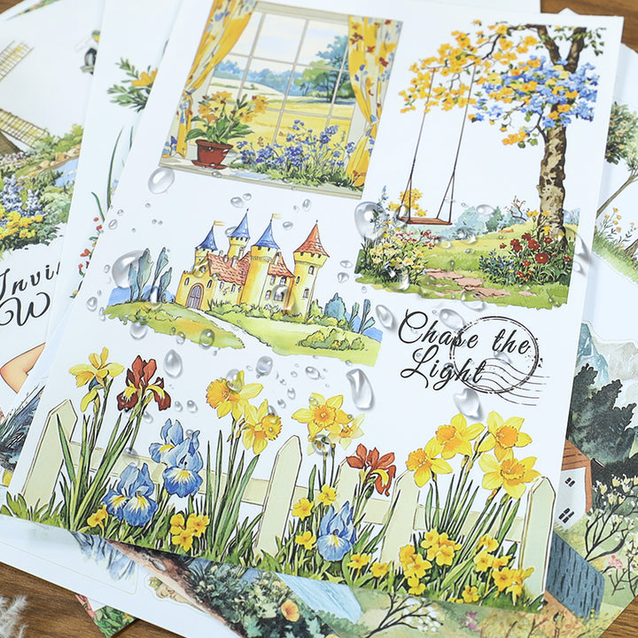 Gold Horizon Sticker Book Characters Design Suitable for Planner