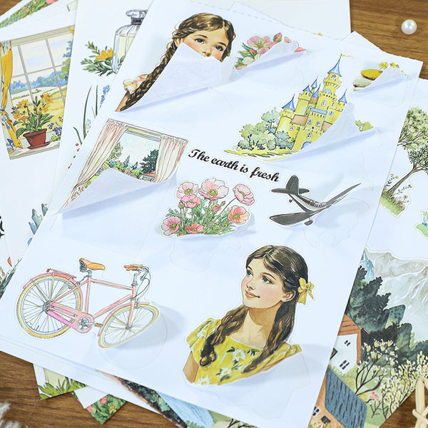 Gold Horizon Sticker Book Creative Art Suitable for Diary