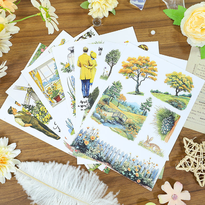 Gold Horizon Sticker Book Daily Life Style Suitable for Personalizing