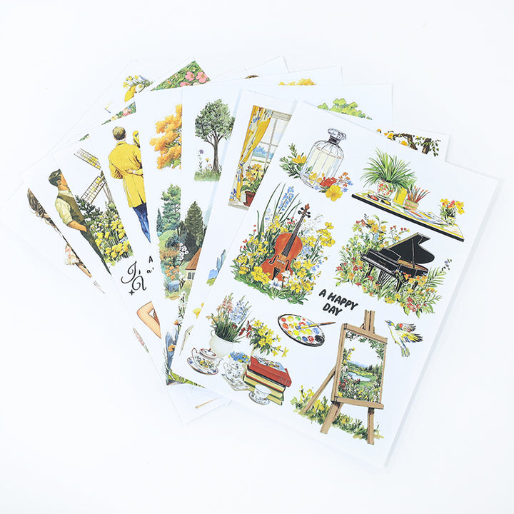 Gold Horizon Sticker Book Romantic Style Suitable for Scrapbook