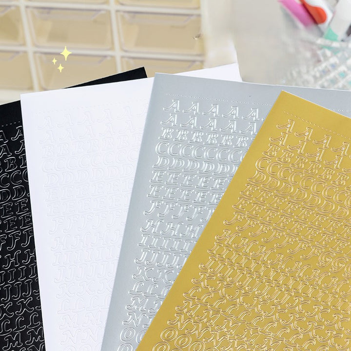 Gold and Silver Foil Alphabet Stickers Detailed Image