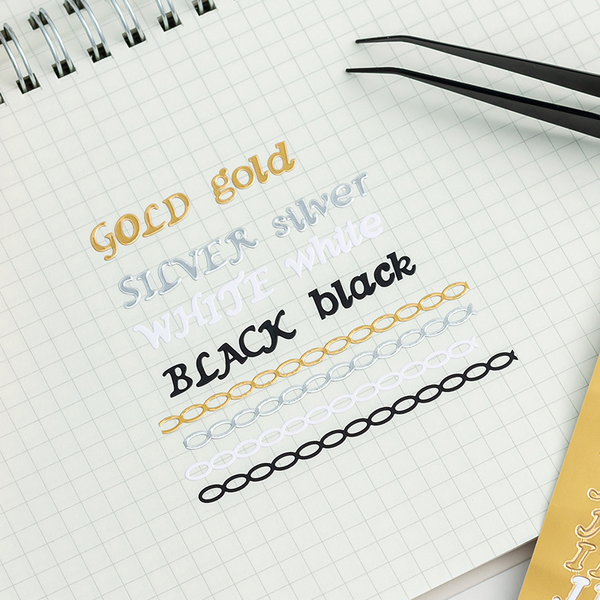 Gold and Silver Foil Stickers for DIY Journaling Projects